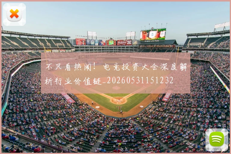 不只看热闹！电竞投资大会深度解析行业价值链_20260531151232